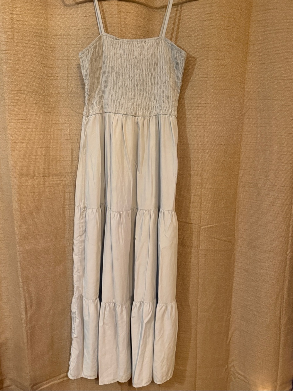 Light Blue Tiered Smocked Maxi Dress